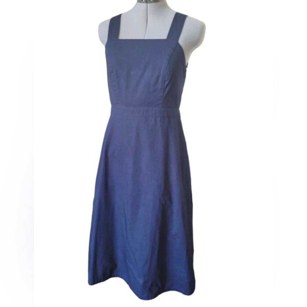 Banana Republic Navy ,100% Organic Cotton ,Apron Midi Dress